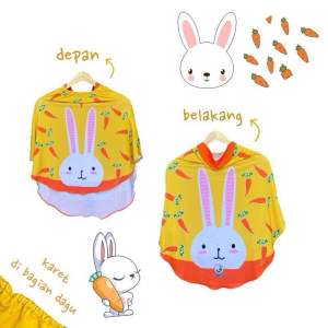 Bergo Printing Anak Motif Kelinci / Hijab Instan Anak