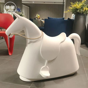 Designer Magis Rocking Horse Chair Children Baby Toy Photography Prop Miniature Model Room Wooden Horse Chair Home Furniture