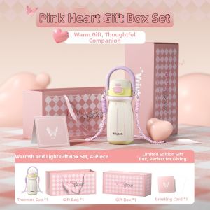 VRIUKNT | Cute Straw Thermal Flask for Girls Portable School Use