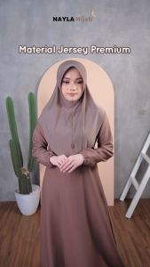 Nayla - Jilbab Bergo Instan Terbaru Kerudung Bergo Hamidah Daily Size L Jilbab Bergo Jersey Premium
