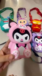 Túi đeo chéo hoạt hình silicon chống nước kèm dây đeo đáng yêu cho bé. Túi Capybara Kuromi Melody Hello Kitty .....