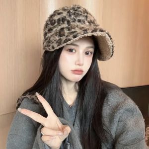 หมวกบังแดดขนแกะฤดูใบไม้ร่วงและฤดูหนาวสำหรับผู้หญิง หมวกบุขนแกะแบบลำลอง ทรงกลม ขนาดใหญ่ หมวกบุขนแกะแบบสวมหัวสำหรับเด็กและเยาวชน