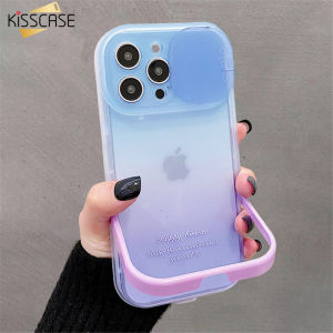 Kisscase trượt camera Vô Hình Khung Trường Hợp Đối Với iPhone 14 Pro Max Ống Kính Bảo Vệ màu gradient Đứng Trường Hợp Đối Với iPhone 14 Pro Cộng Với 13 12 11 Chân Đế Chủ Đứng giáp Ốp lưng