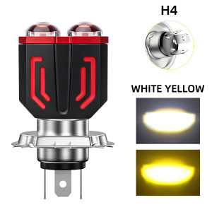KEVANLY | 1Pc H4 BA20D H6 LED Bulb Motorcycle Headlight Bulb CSP Projector 2Lens White Yellow Hi low Beam Lamp DRL Driving Lamp Fog Lights