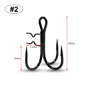 Spinpoler Assist Treble Hook T‑Treble Claw Black Nickel Double Bend Spikes Soft Bait Holder For Soft Lure #4‑1/0 Fishing Tackle