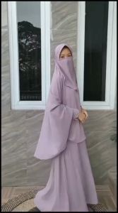 Gamis Nadia Syari Wolfis Set Free Niqob Basic | Set Syari Wolfis Exclusive | Wolfis Set Niqob Premium