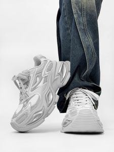 รองเท้าลำลอง Carpe Diem ทรงตาแมว ทรงหนา สำหรับผู้ชาย สำหรับผู้หญิง สีเงิน ทรงหนา รองเท้าลำลอง รองเท้าเดิน รองเท้าบู๊ต รองเท้าบู๊ตส้นแบน