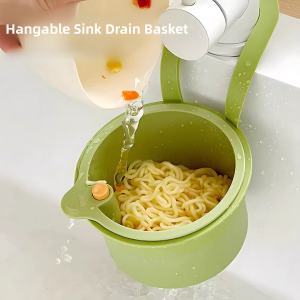 Push-type Multi-function Sink Hanging Basket Home Cleaning Tool Dry Wet Separation Without Dirty Hands