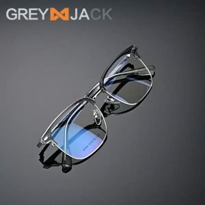 Grey Jack Frame Kacamata Model Kotak Half Frame Bahan TR90+Metal Fashion Pria dan Wanita Bisa Minus Antiradiasi Blueray Bluecromic 9386