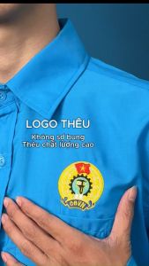 Áo sơ mi Công Đoàn Việt Nam chất vải kate sil logo chuẩn thêu sắc nét VNO144