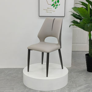 Punched Starry Sky Long-Sitting Comfort Leather Dining Chair