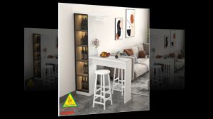 Quầy bar mini quầy bar kiêm vách ngăn phòng khách nhà bếp 4VQB05 ( Không kèm ghế )- NỘI THẤT LẮP RÁP VIENDONGADV