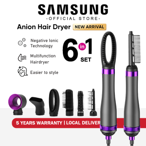 Samsung Year end party gifts 6 IN 1 Hair Dryer Curling Iron Electric Hair Straightener Multi-function Flat Irons Negative Ion Straight Roll Styling Tool Set