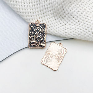 5/10pcs Drip-Painted Black Tarot Card Charms Set - Perfect for Handmade Jewelry like Necklaces Bracelets & Earrings.