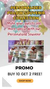 BUY 10 Get 2 FREE Customized Personalized Pillow Souvenir for birthdays christening. baptism wedding and all occasions