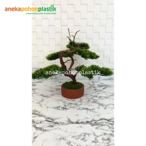 Pohon Artificial Tanaman Imitasi Bonsai Lohansung Mini Latex Pot Bulat Tanah Liat Dekorasi Ruangan Rumah