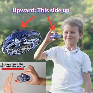 Flying Helicopter Spinner Fingertip Upgrade Flight Gyro Flyorb Hover Ball Mini Drone Aircraft Toy LED UFO Type Toy Kid Gift