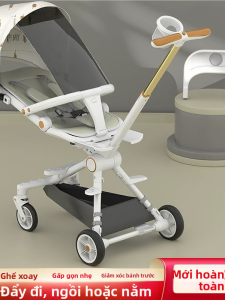 Ghế Đẩy Trẻ Em Nhẹ Có Thể Gập Lại Đồ Dùng Cho Bé 5-6 Tuổi Lò Xo Hấp Thụ Sốc Giỏ Đựng Đồ Ngoài Trời