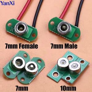 7mm 10mm Circular Magnetic Suction Connector Pogopin Male Female Spring Loaded DC Power Socket With Fixed Hole / Wire 10cm