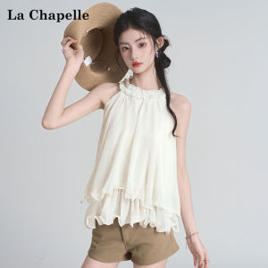 La Chapelle | Beach Vacation Style Ruffle Halter Sleeveless Short Top