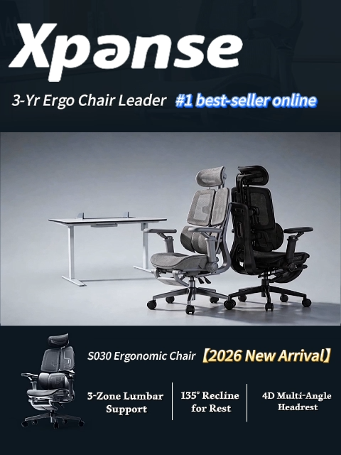 XPANSE S030 Ergonomic Chair Dual-Zone Backrest Office Chair 3D Support 8D Armrest 【30Day Free Trial】
