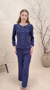 Bộ dài nữ tay dài B697 Tvm Luxury Homewear chất liệu tole(lanh) hàn