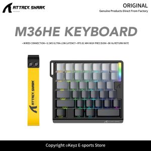 ATTACK SHARK | ATTACK SHARK M36HE Hall Effect Keyboard-8000Hz Wired Gaming Keyboard 0.01mm Adjustable RT & 0.1ms Ultra-Low Latency for E-Sports