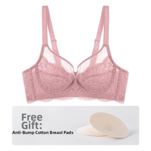 Breast Minimizing Black Lace Soft Steel Ring Support Bra