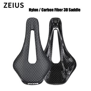 MTB Road Bike Ultralight Nylon / Carbon Fiber Saddle 3D Printed Bicycle Saddle Hollow Comfortable Breathable Bicycle Parts