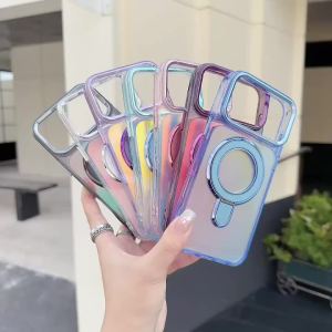 Dazzling Color Change For MagSafe Magnetic Kickstand Case For iPhone 18 17 16 15 14 13 12 11 Pro 17 Air 18Pro Acrylic Case Cover