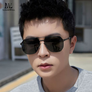 LouisWill Men’s Polarized Sunglasses Double Beam Sunglasses Retro Driving Sunglasses UV400 Clean Vision Sunglasses Cycling Riding Running Glasses for Men