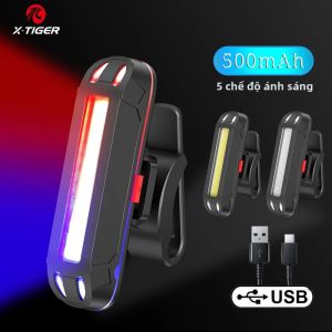 Đèn Hậu Xe Đạp LED Siêu Sáng X-Tiger Có Thể Sạc Lại Bằng USB Đèn Cảnh Báo An Toàn Cho Yên Xe Và Phuộc Phụ Kiện Đi Xe Đạp Thông Minh