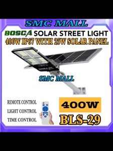 BOSCA BLS-29 Solar Street Lights 400W 600W 3 Years Warranty Waterproof Outdoor Street Light with Remote with Bracket Set