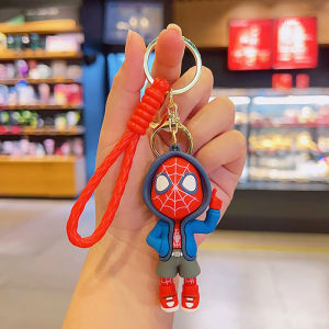 Bandai | Cartoon Movies Spider Man Keychains Cartoon Backpacks Keyring Car Keychain Accessories Hanging Decorative Birthday Gifts