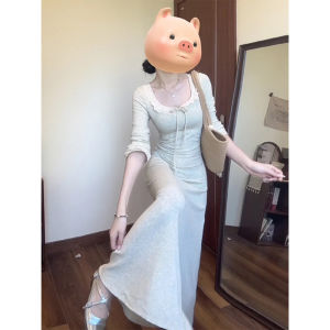 Gentle Chic Underskirt for Women Fall and Winter Match with Coat Silm Slim Looking French Style Beautiful Elegant Dress