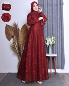 gamis brukat gamis pesta bisa buat seragaman ada ukuran dari m.l.xl.xxl.xxxl free masker