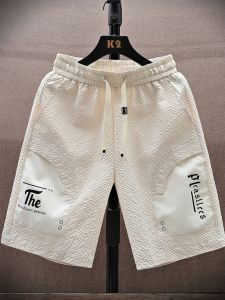 Ice Silk Mens Shorts Summer Cool Feeling Casual Sporty Loose Fit Quick Dry Five Inch Teenagers Fashionable Knee High Pants