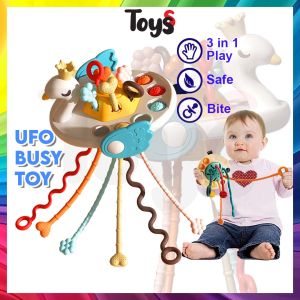 🔥Toyss Baby Toys Busy Toy Swan Montesorri Toys Mainan Baby Montessori Pull String Toy Educational Toys for Baby 婴儿玩具 抽抽乐
