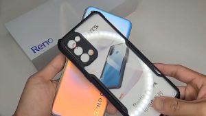 Case Realme C55 Paket 2in1 Hardcase Shockproof Transparan Free Tempered Glass Layar