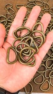 Antique Solid Brass D-Ring - 25mm Vintage Style Brass Hardware for DIY Leather Crafts  Leather Craft Supplies for Bags H11-BWD25