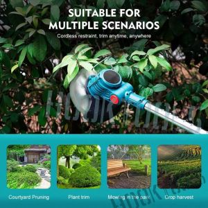 Portable 48v to 168v  Cordless Lawn Mower Lithium Battery Cordless Grass Cutter Electric Mower Brush Cutter Adjustable Telescopic Rod Weed