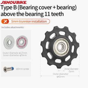 JSHOUBIKE Bicycle Pulley Bearing Wheel 11T 12T 13T14T15T16T17T Road Bike Guide Wheel for Shimano Sram MTB Jockey Rear Derailleur