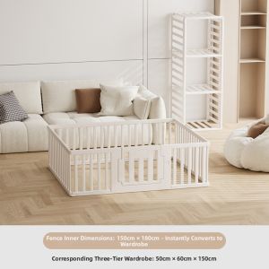 Convertible Safety Fence and Play Mat for Interior Home Use