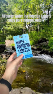 Airpurgy Effective Water Purification Tablets 25 Tablets - Fast-Acting for Camping Travel and Emergency Preparedness - Treats Questionable Tap Lake River Water