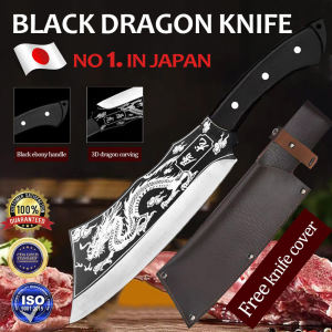 Upgrade Black Dragon Knife Butcher Knife Japan Made Original Premium Blade Stainless Steel Super Sharp kitchen Knife Handmade Bone-Chopping Knife Forged Knife