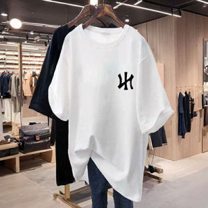 Loose Womens Short Sleeve T-Shirt Shark Pants Long Tailored Cotton Commute Style Summer Fashion Cover Butt Casual Top