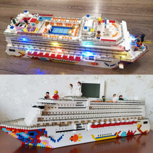 Luxury Cruise Ship Building Blocks Small Particle Assembly Adult Difficult Toy Ship Model Xingmeng Girl Puzzle