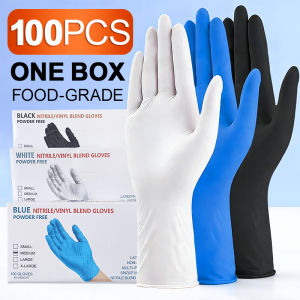 100PCS Vinyl Nitrile gloves Blend Food Grade Gloves Disposable Gloves kitchen Multifunctional gloves