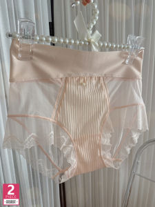 กางเกงวอร์มผ้าลูกไม้โปร่งสไตล์ฝรั่งเศส สำหรับผู้หญิง ทรงเซ็กซี่ ระบายอากาศได้ดี ผ้าฝ้ายแท้ ทรงเอวสูง ทรงสั้น ไร้ตะเข็บ