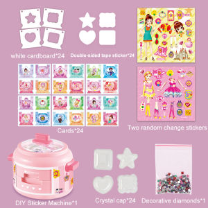 24Pcs 3D Magic DIY Sticker Machine Rice cooker Creative Childrens Handmade Gift Box Set Hand-Made Toys for Girls Kids Craft kit